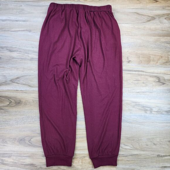💇♀️Burgundy Oversized Ribbed Jogger Pants XLarge - Picture 3 of 8